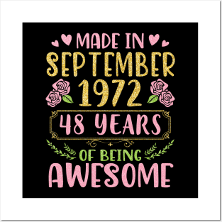 Made In September 1972 Happy Birthday 48 Years Of Being Awesome To Me You Nana Mom Daughter Posters and Art